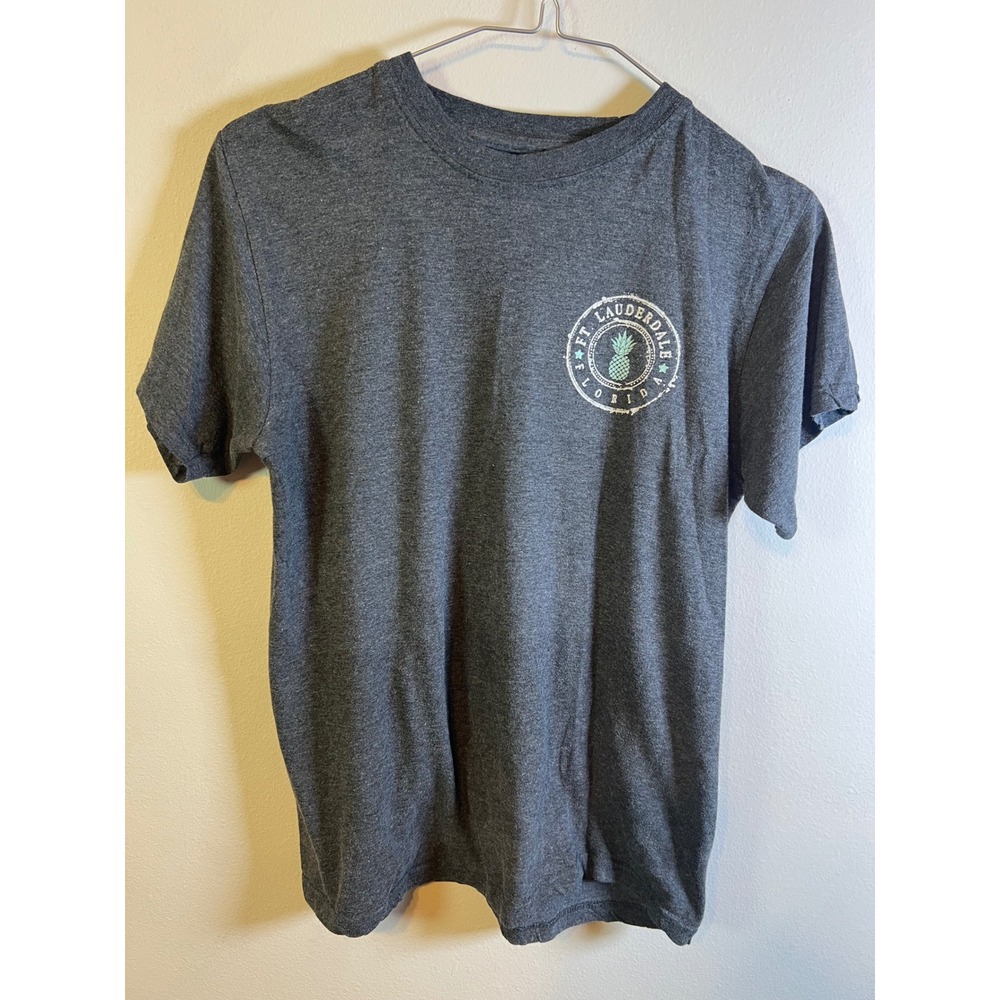 Surf Style Mens T-Shirt Ft Lauderdale Pineapple Graphic Heather Gray Size S